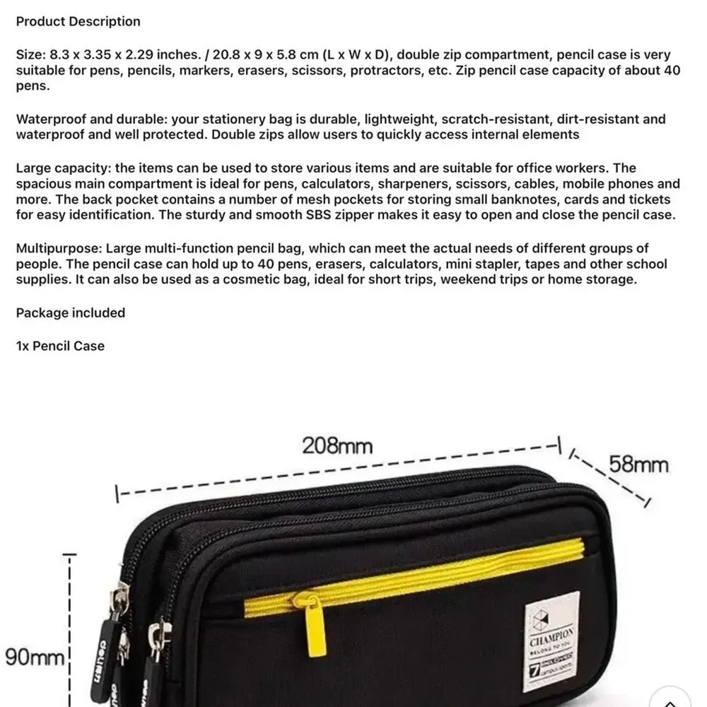 New large capacity pencil, school supplies case